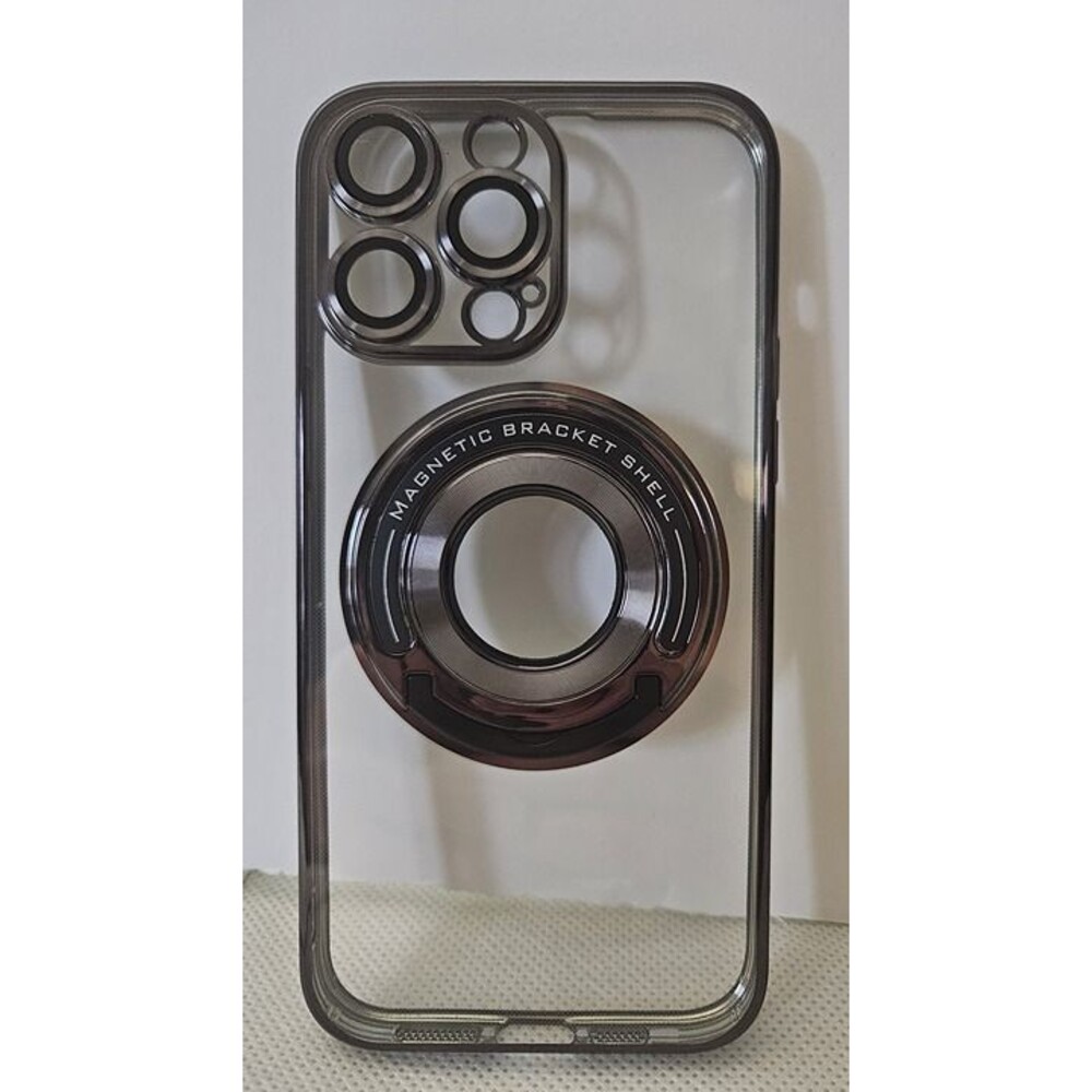 iPhone 14 Pro Max Phone Case - Clear Phone Case with Black Accents - Magsafe